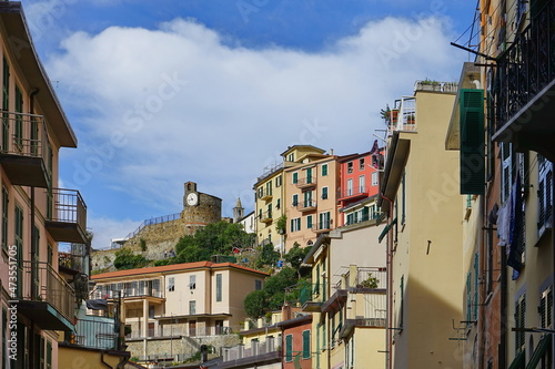 Fototapeta Naklejka Na Ścianę i Meble -  View of the village of Riomaggiore, Cinque Terre, Italy