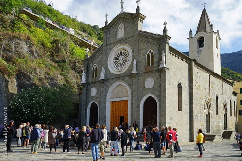 The church of San Giovanni Battista in Riomaggiore, Cinque Terre, Italy
