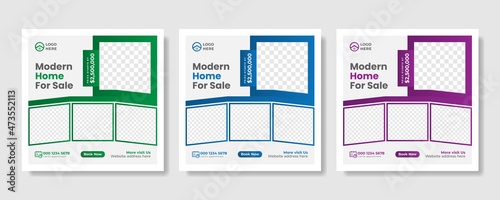 Creative real estate social media post template