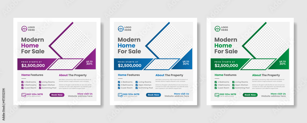 Creative real estate social media post template Creative real estate social media post template