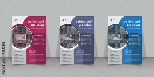 Beauty and spa salon flyer design, poster, brochure, flyer and vector beauty flyer, spa salon flyer layout template.