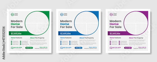 Creative real estate social media post template