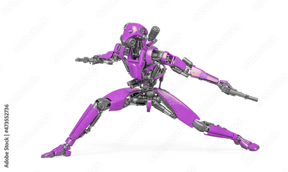 droid soldier is crouched in action and holding a pistol droid soldier is crouched in action and holding a pistol