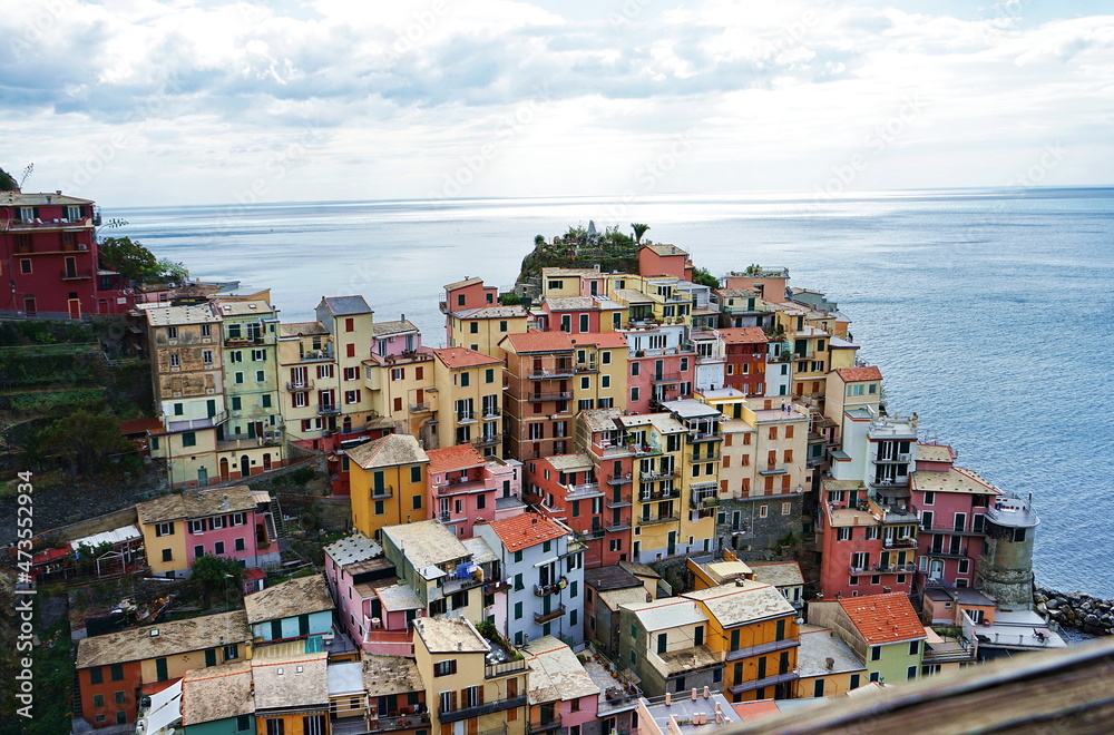 View of the village of Manarola, Cinque Terre, Italy