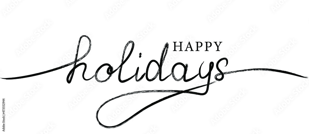 Happy holidays text. Hand drawn elegant modern calligraphy. Design for for seasonal holiday greeting cards and invitations. Vector illustration. Happy holidays text. Hand drawn elegant modern calligraphy. Design for for seasonal holiday greeting cards and invitations. Vector illustration.