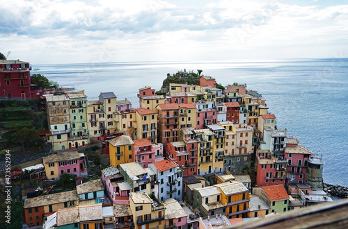 Fototapeta Naklejka Na Ścianę i Meble -  View of the village of Manarola, Cinque Terre, Italy