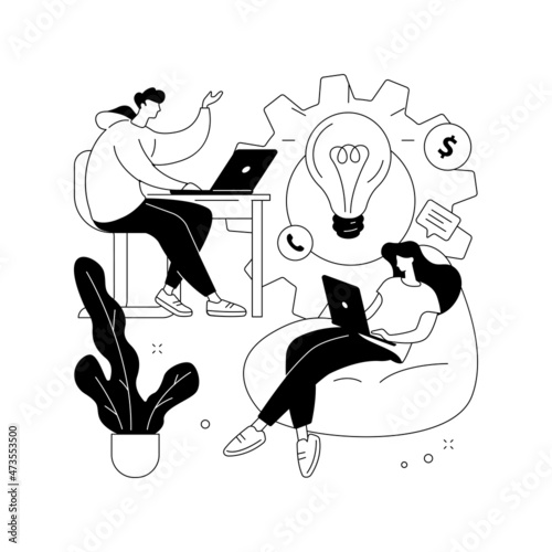 Startup hub abstract concept vector illustration.