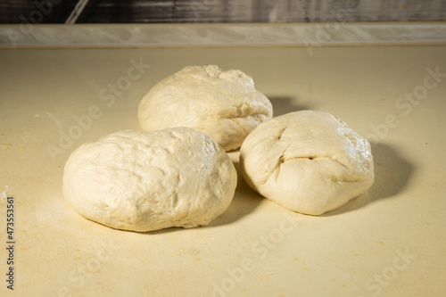 preparing dough for baking bread or cake