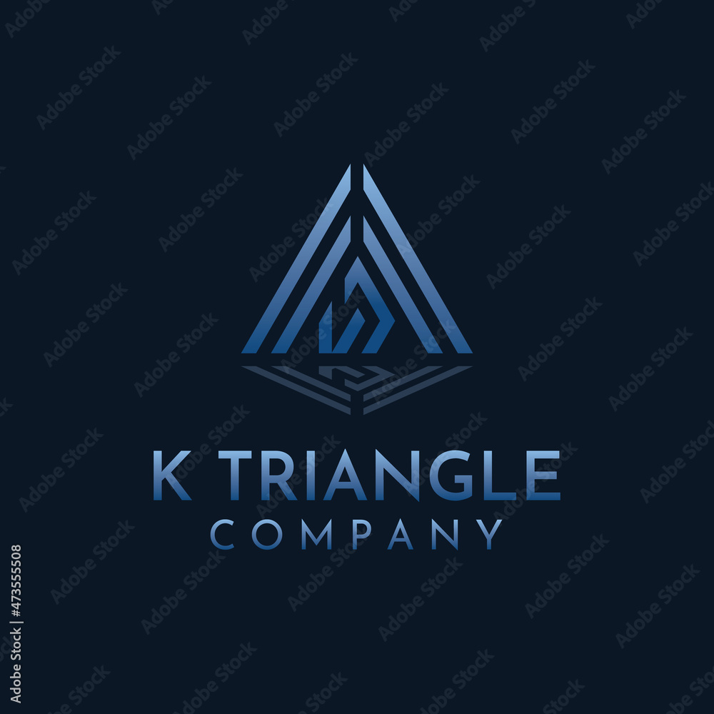 Letter K Logo Template with triangle, Perfect to use for any business.