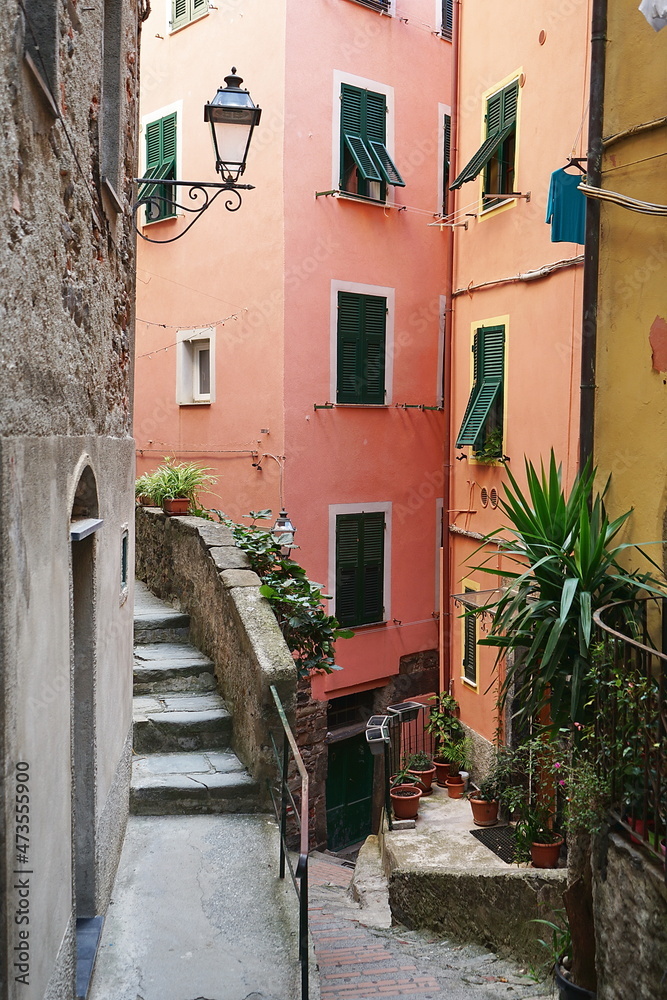 Street in Vernazza village, Cinque Terre, Italy
