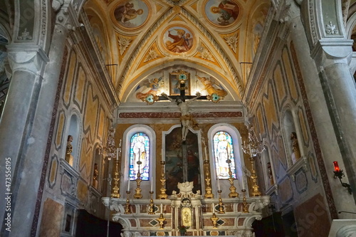 Interior of the church of San Pietro in Corniglia, Cinque Terre, Italy © sansa55