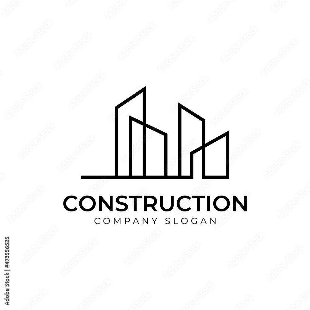 Building logo design inspiration. Symbol for construction, apartment icon template Building logo design inspiration. Symbol for construction, apartment icon template