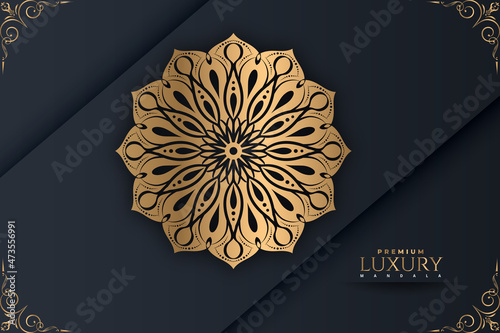 luxurious mandala design ornamental beautiful background in vector.