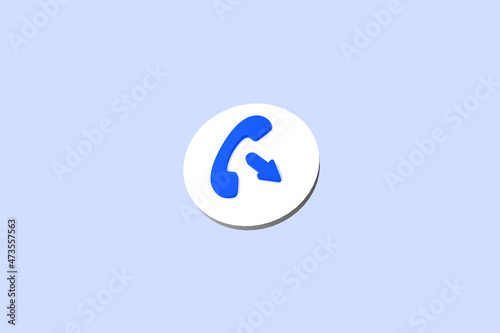 Phone icon for website mobile symbol. Service support hotline concept. 3d render illustration 
