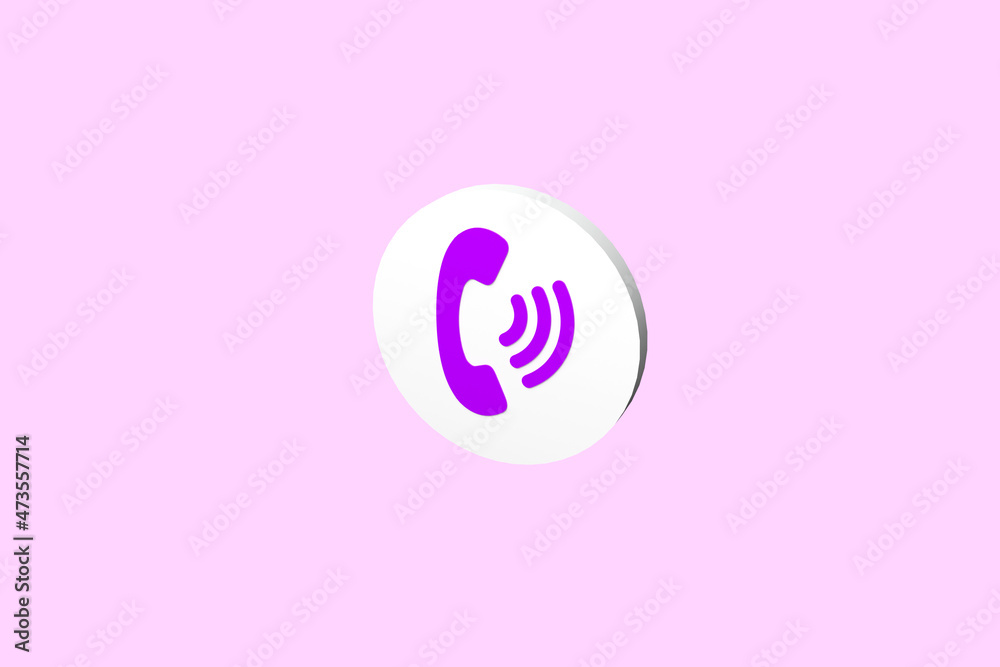 Phone icon for website mobile symbol. Service support hotline concept. 3d render illustration Phone icon for website mobile symbol. Service support hotline concept. 3d render illustration