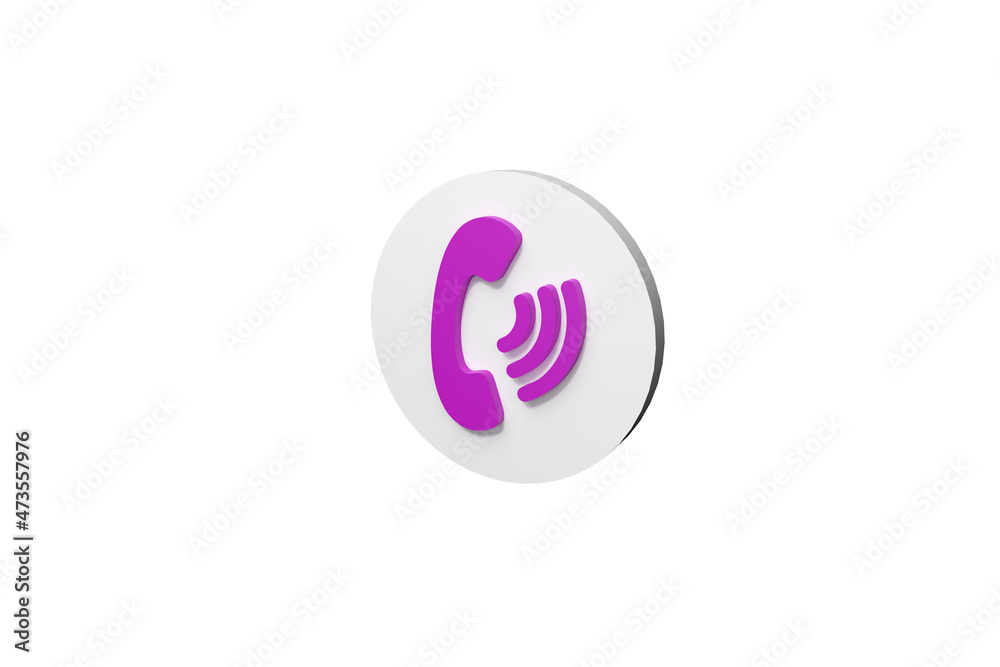 Phone icon for website mobile symbol. Service support hotline concept. 3d render illustration Phone icon for website mobile symbol. Service support hotline concept. 3d render illustration
