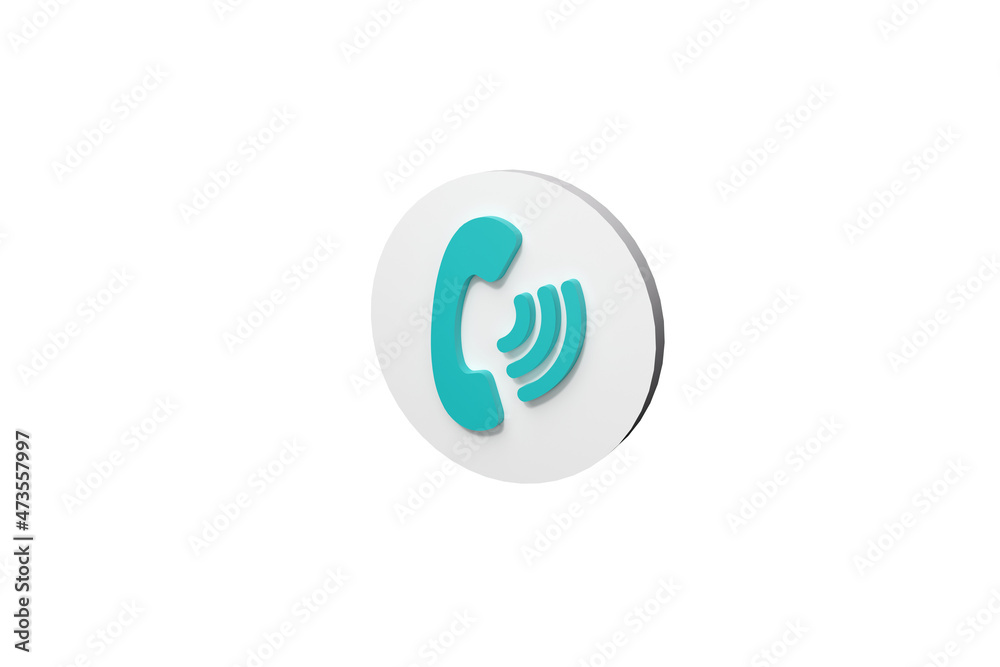 Phone icon for website mobile symbol. Service support hotline concept. 3d render illustration Phone icon for website mobile symbol. Service support hotline concept. 3d render illustration