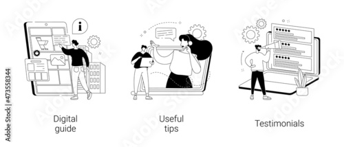 Customer help abstract concept vector illustrations.