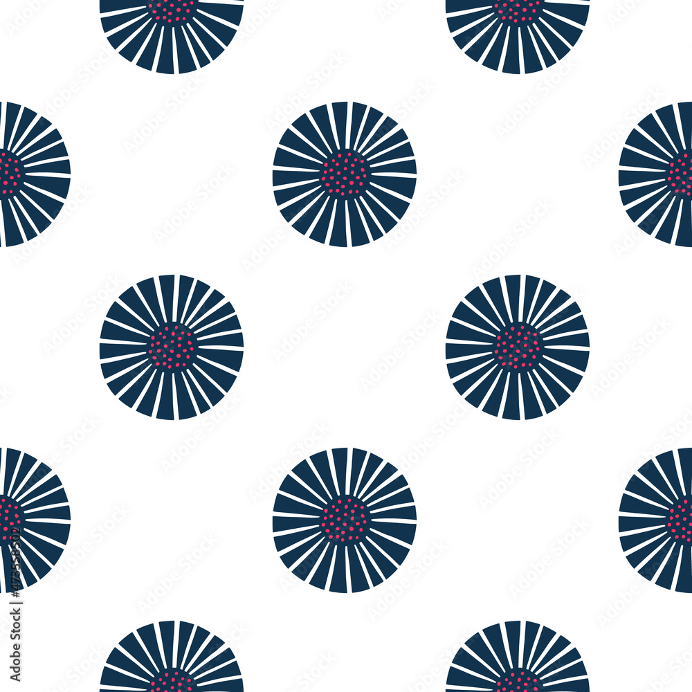 Seamless pattern abstract flowers on white background. Vintage texture of plants for textile design.