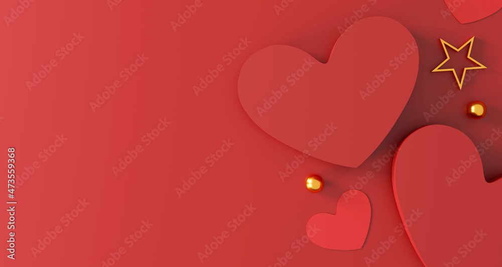 happy valentine's day background. 3D illustration