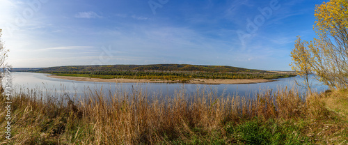 Panorama of the Vyatka river near the village of Krymskaya Sludka  Kizner District  Udmurt Republic