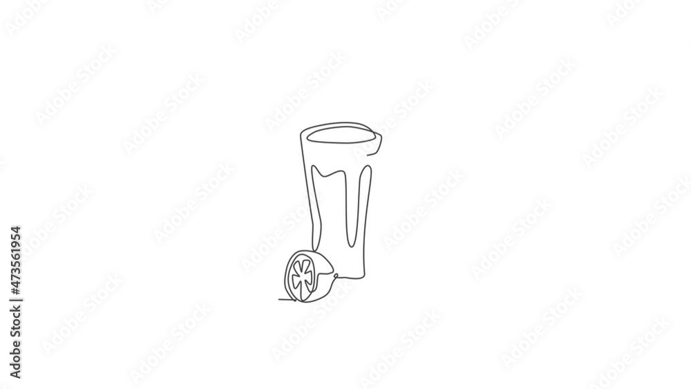 Animated self drawing of one continuous line drawing of fresh delicious beverage lemonade ice for restaurant menu. Cafe shop drink template art concept. Full length single line animation illustration. Animated self drawing of one continuous line drawing of fresh delicious beverage lemonade ice for restaurant menu. Cafe shop drink template art concept. Full length single line animation illustration.