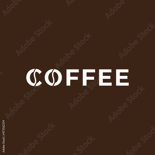 coffee logo wordmark lettering design typography template vector