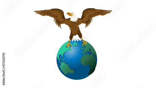 Slika na platnu Empire eagle, an illustration of an upright eagle straddling the globe with one