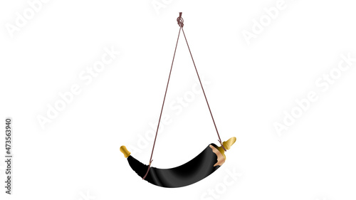 Powder horn with sinew strap