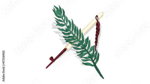 Oklahoma symbols of peace depicting an olive branch crossed with an First Nation peace pipe