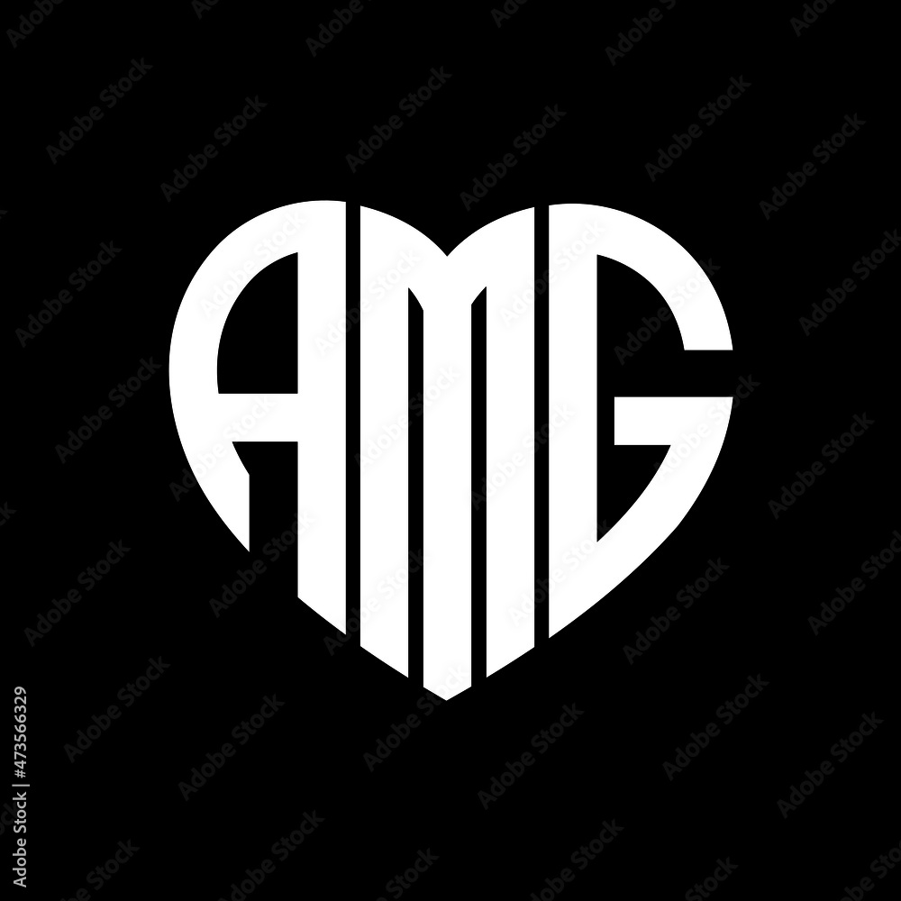 AMG letter logo design on black background.AMG creative initials love ...