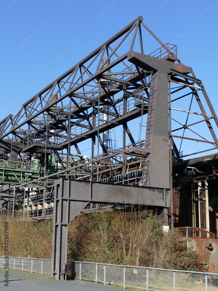 The industrial ruins of the former Hansa coking plant in the Dortmund suburb of Huckarde are part of the industrial culture route in Dortmund, North Rhine-Westphalia, Germany