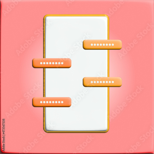 chat handphone 3d concept pop up