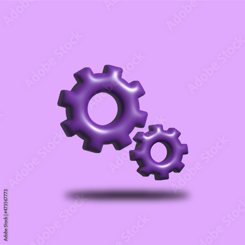 purple setting icon 3d vector concept