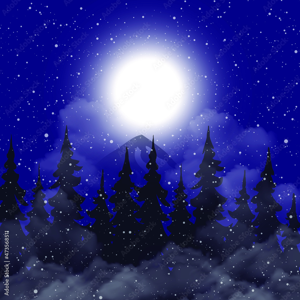 Obraz premium Magic Winter Background Digital Paper