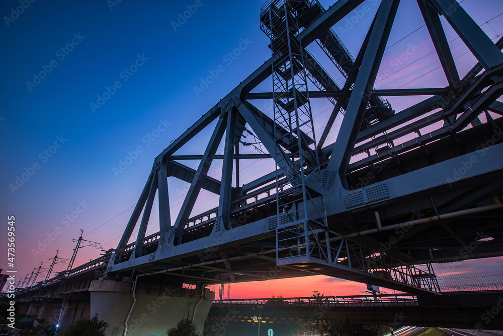 Fototapeta premium A magnificent high-speed rail viaduct