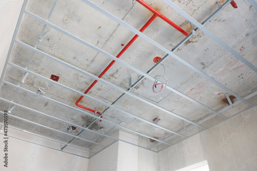 Metal ceiling grid, Acoustical ceiling grid system in the construction