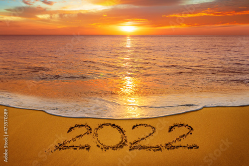 years 2022 .starting the great new years and relaxation at the sunshine beach