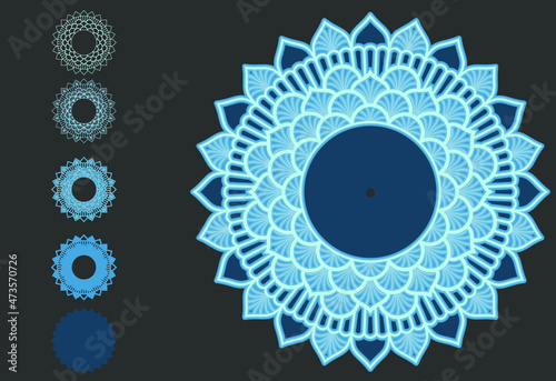 Wall Clock EPS., laser cut file Mandala, Multilayer Mandala, 3D Vector digital templates, EPS by layers, DIY, CNC plan