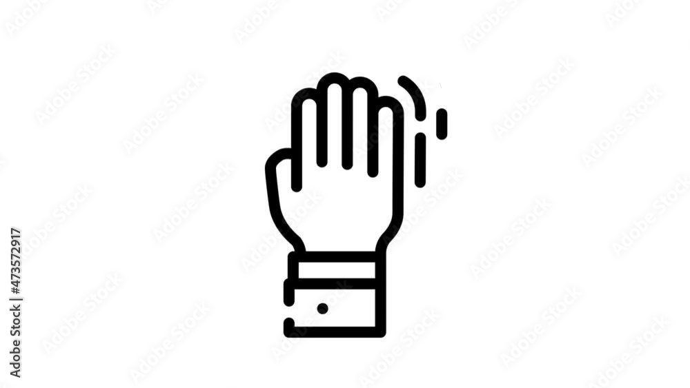 shaking hand fear animated line icon shaking hand fear sign. isolated on white background shaking hand fear animated line icon shaking hand fear sign. isolated on white background