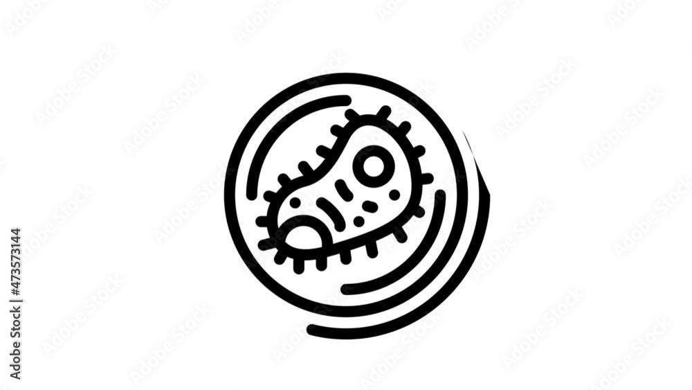 bacteria virus fear animated line icon bacteria virus fear sign. isolated on white background bacteria virus fear animated line icon bacteria virus fear sign. isolated on white background
