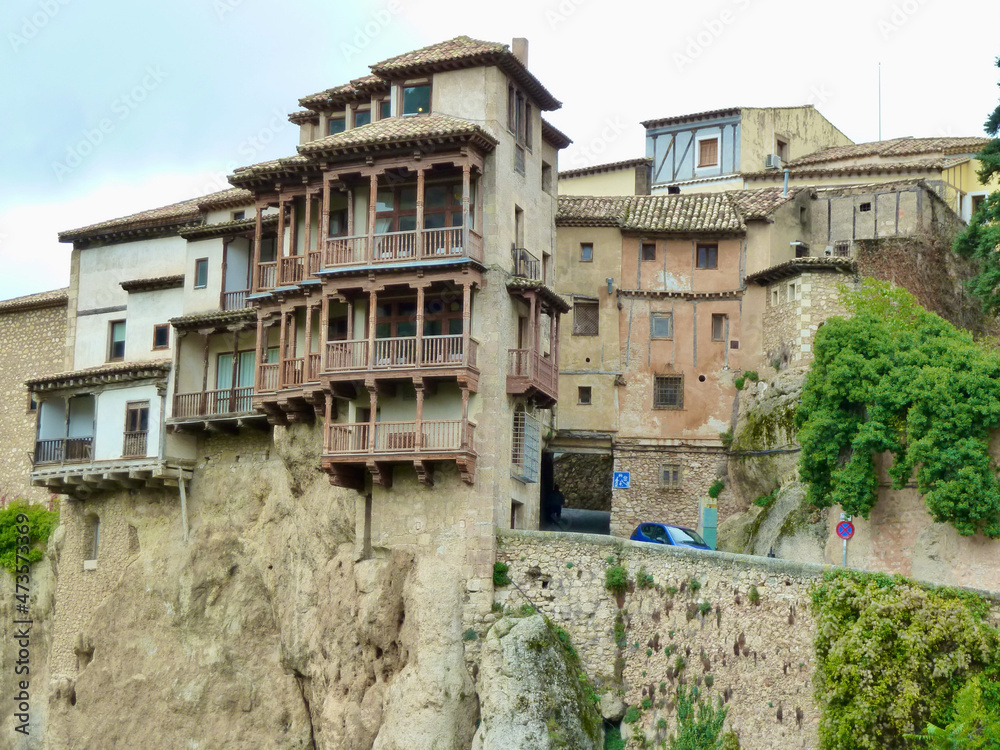 Cuenca, Hanging Houses, medieval town situated in the middle of 2 ravines, UNESCO world heritage site. Spain.