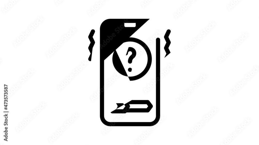 unknown telephone user call fear animated line icon unknown telephone user call fear sign. isolated on white background
