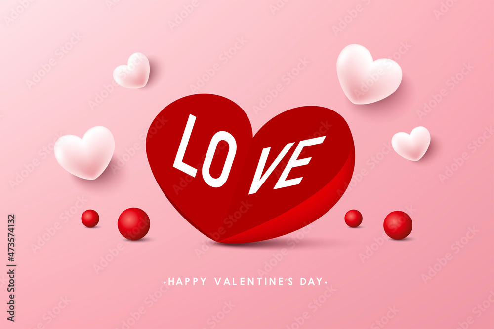happy valentine's day banner design. vector illustration
