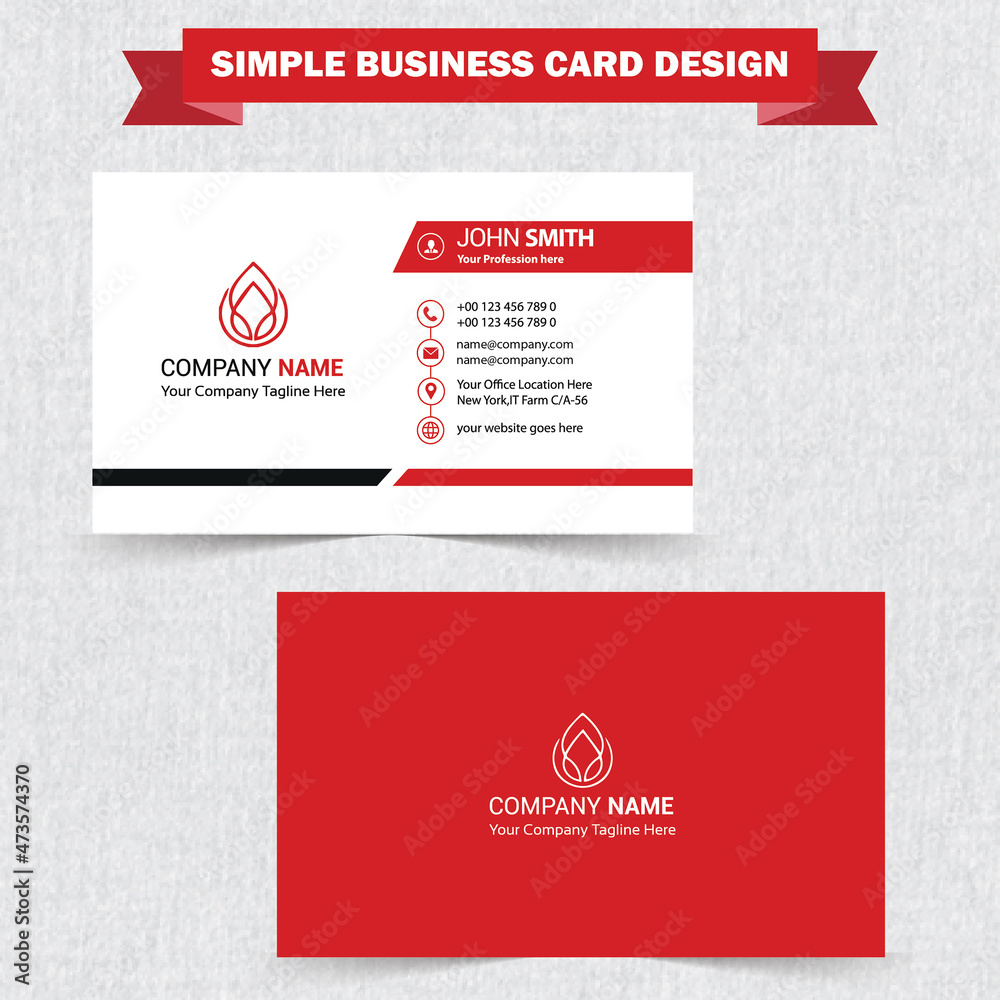Red Modern Business Card Template