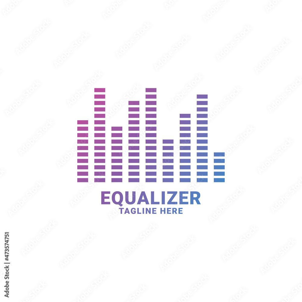 wave audio equalizer logo icon vector template.