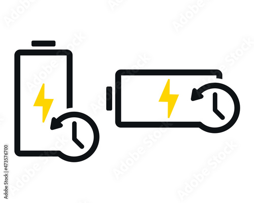 Battery time icon. Long battery life sign. Illustration vector