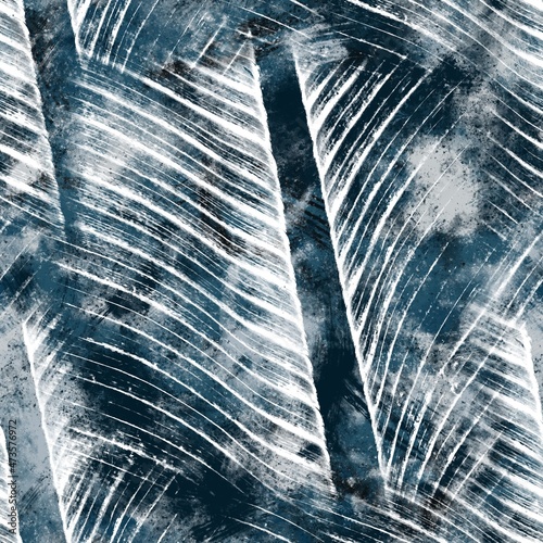 Seamless navy blue and white abstract grungy seamless surface pattern design for print. High quality illustration. Texture for background or textile or fabric or wallpaper or interior design.