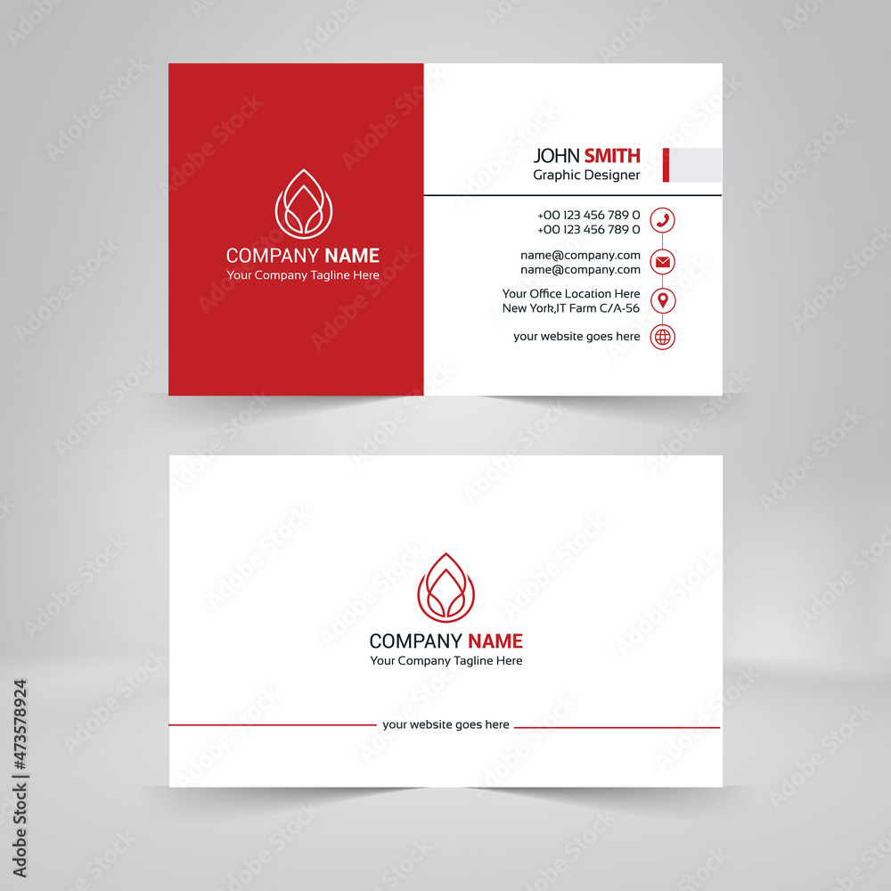 Simple Red Business Card template Simple Red Business Card template
