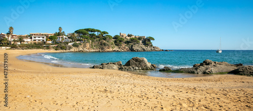 Fotografie, Obraz mediterranean sea and beach- Spain, Costa brava